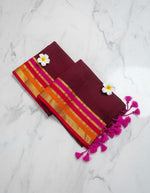 Mul Cotton Saree with Traditional Khanchi Border