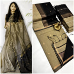 Maheshwari Silk Saree with Black Zari Border