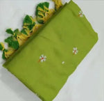 Khadi Cotton Saree with Floral Embroidery
